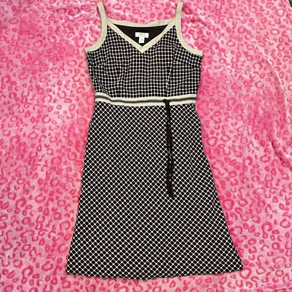 Loft Women's Brown and Cream Dress - Picture 1 of 4